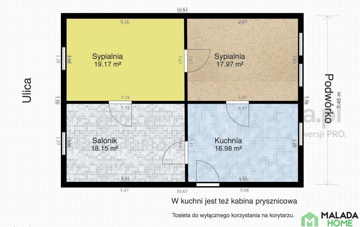 Brzeg Kamienica, 77,3 m2, duże pokoje, do remontu sprzedaż 77m2 - 12