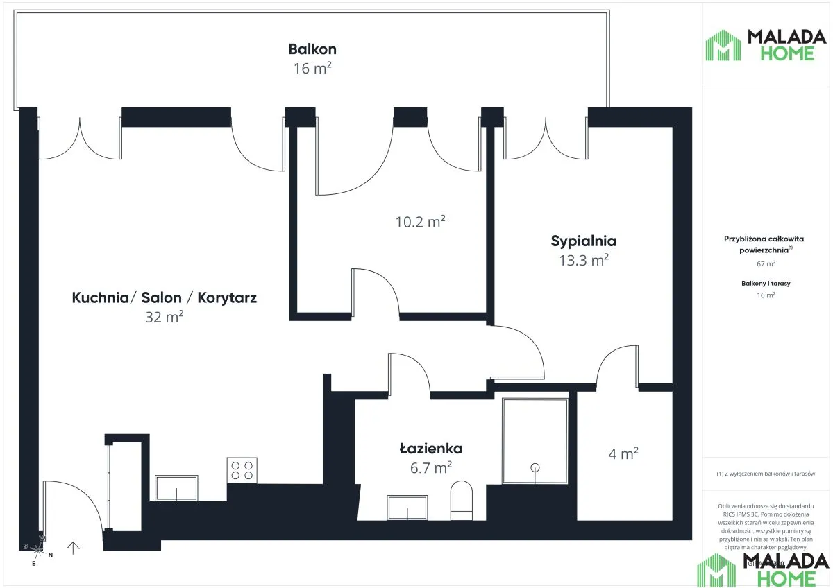 Wrocław Apartament na wynajem The Upper House |66 m2| 3 po wynajem 66m2 - 11