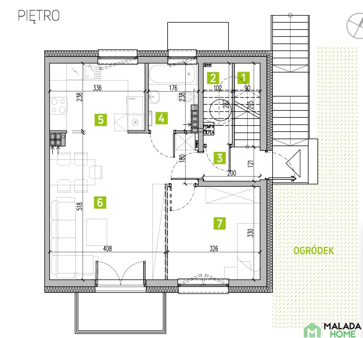 Oława 5 pokoi | 95 m2 | ogródek | 2 balkony | 2 miejsca sprzedaż 95m2 - 4